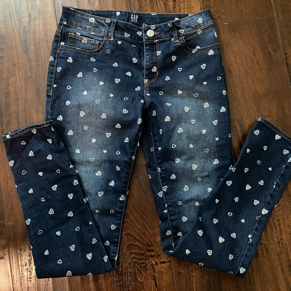 Girl jeggings with hearts NWOT
